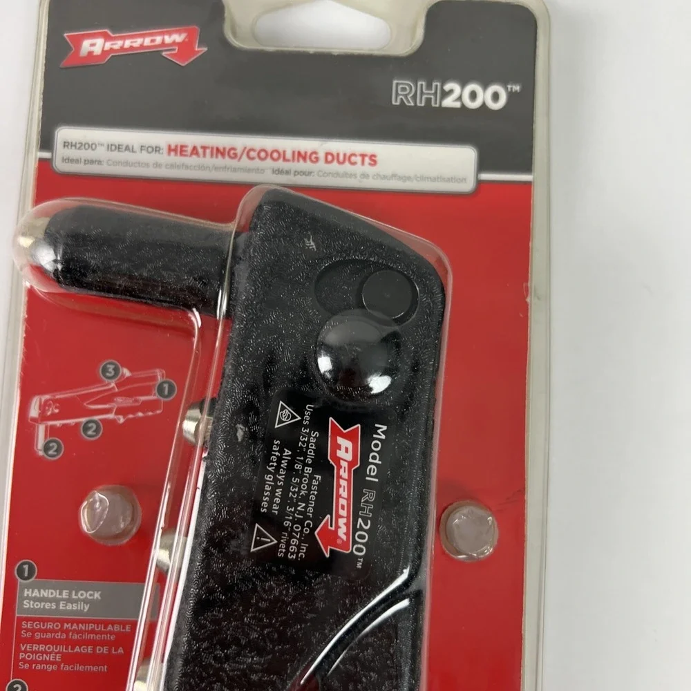 ARROW Rivet Tool RH200 Fastener Professional 4 Heads‎ All Steel Construction D25